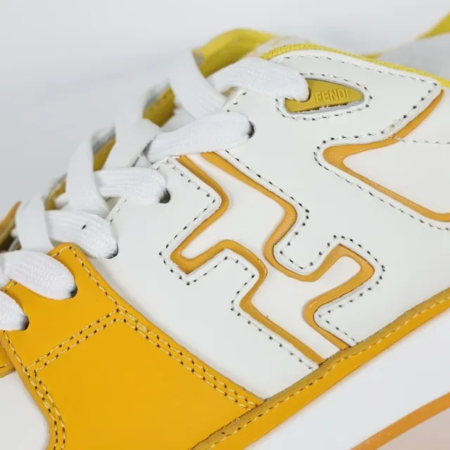 Fendi FF Court Yellow and White Lifestyle Sneakers 6