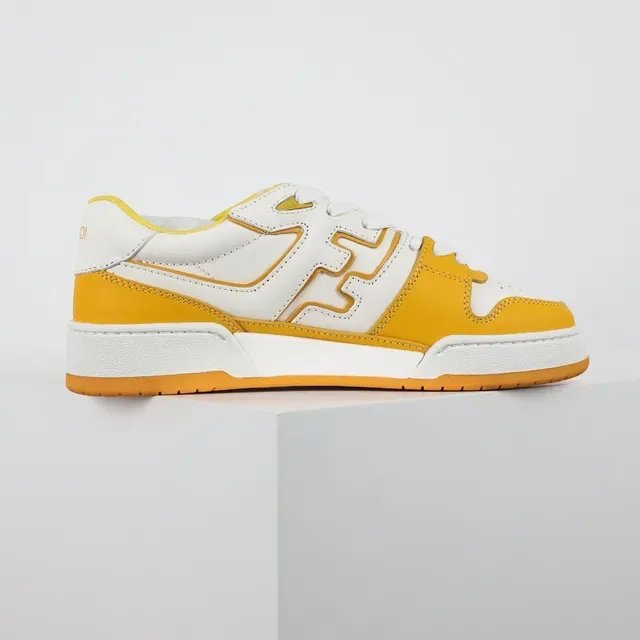 Fendi FF Court Yellow and White Lifestyle Sneakers 7