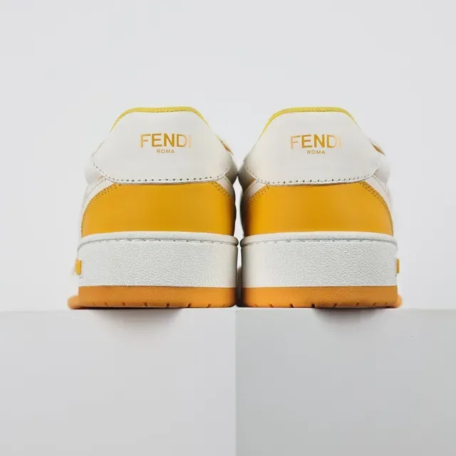 Fendi FF Court Yellow and White Lifestyle Sneakers 8