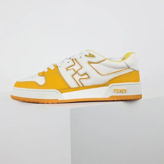 Fendi FF Court Yellow and White Lifestyle Sneakers 9
