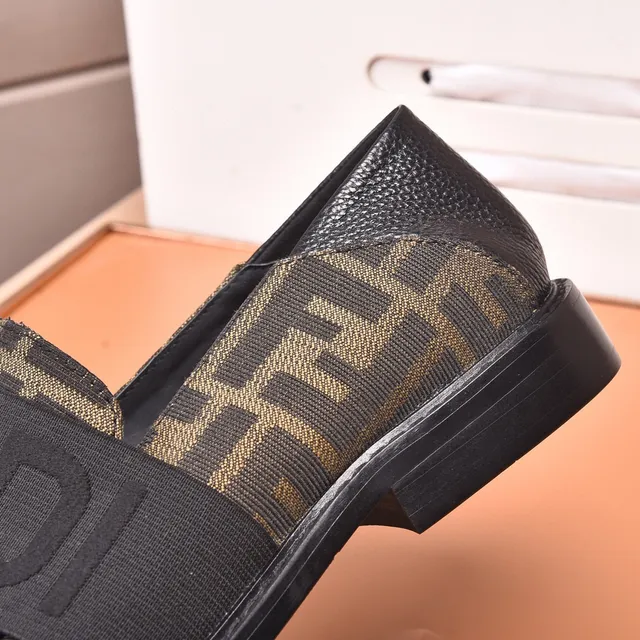 Fendi FF Loafer Marron et Noir Zucca Jacquard mocassins slip-on 5