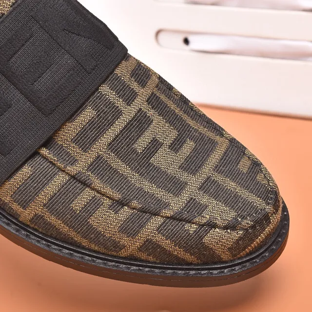Fendi FF Loafer Marron et Noir Zucca Jacquard mocassins slip-on 6