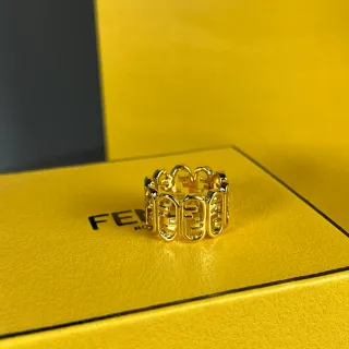 Fendi FF 金色调宽带戒指