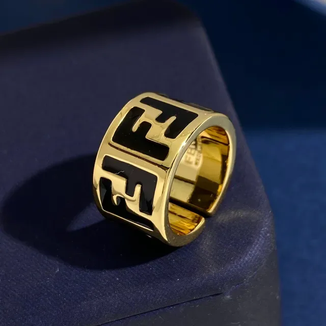 Pulseira Fendi Dourado Preto com Monograma FF 8