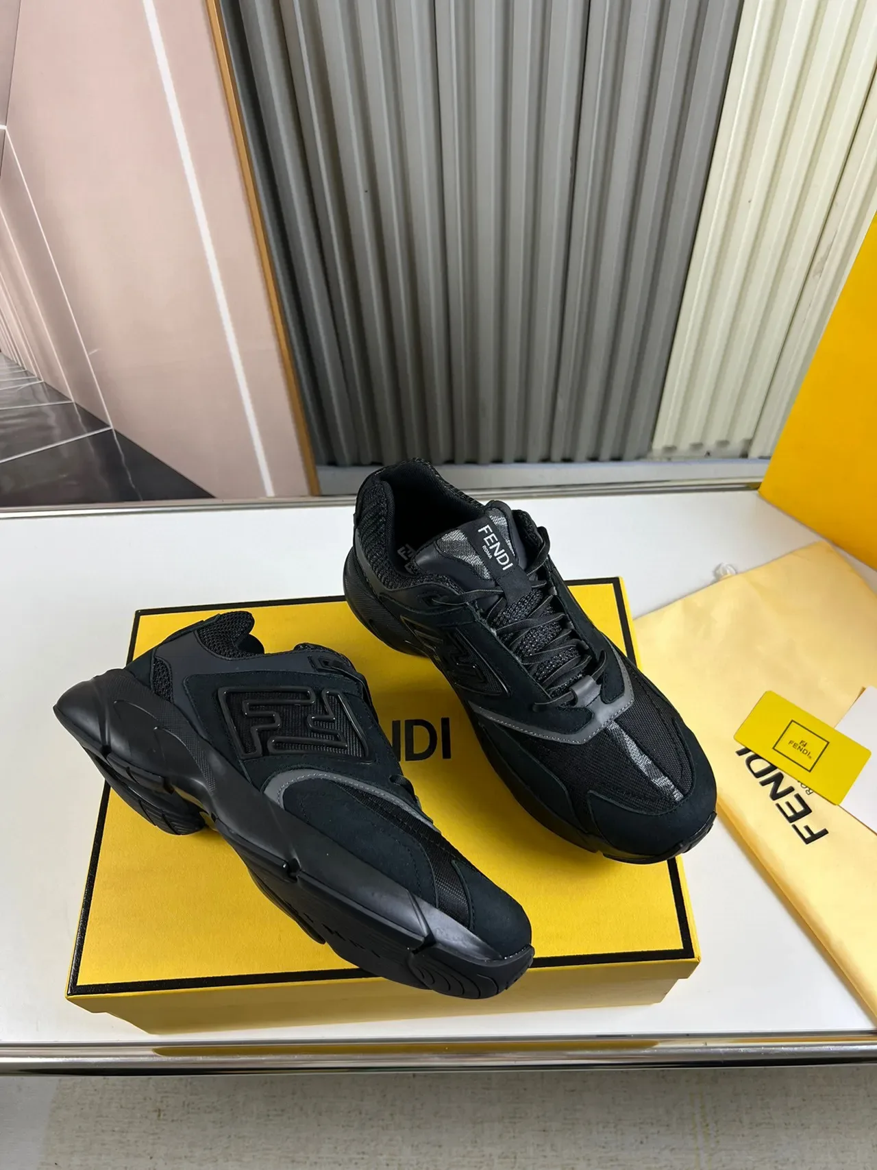 Fendi Runner Black Chunky Sneakers 6