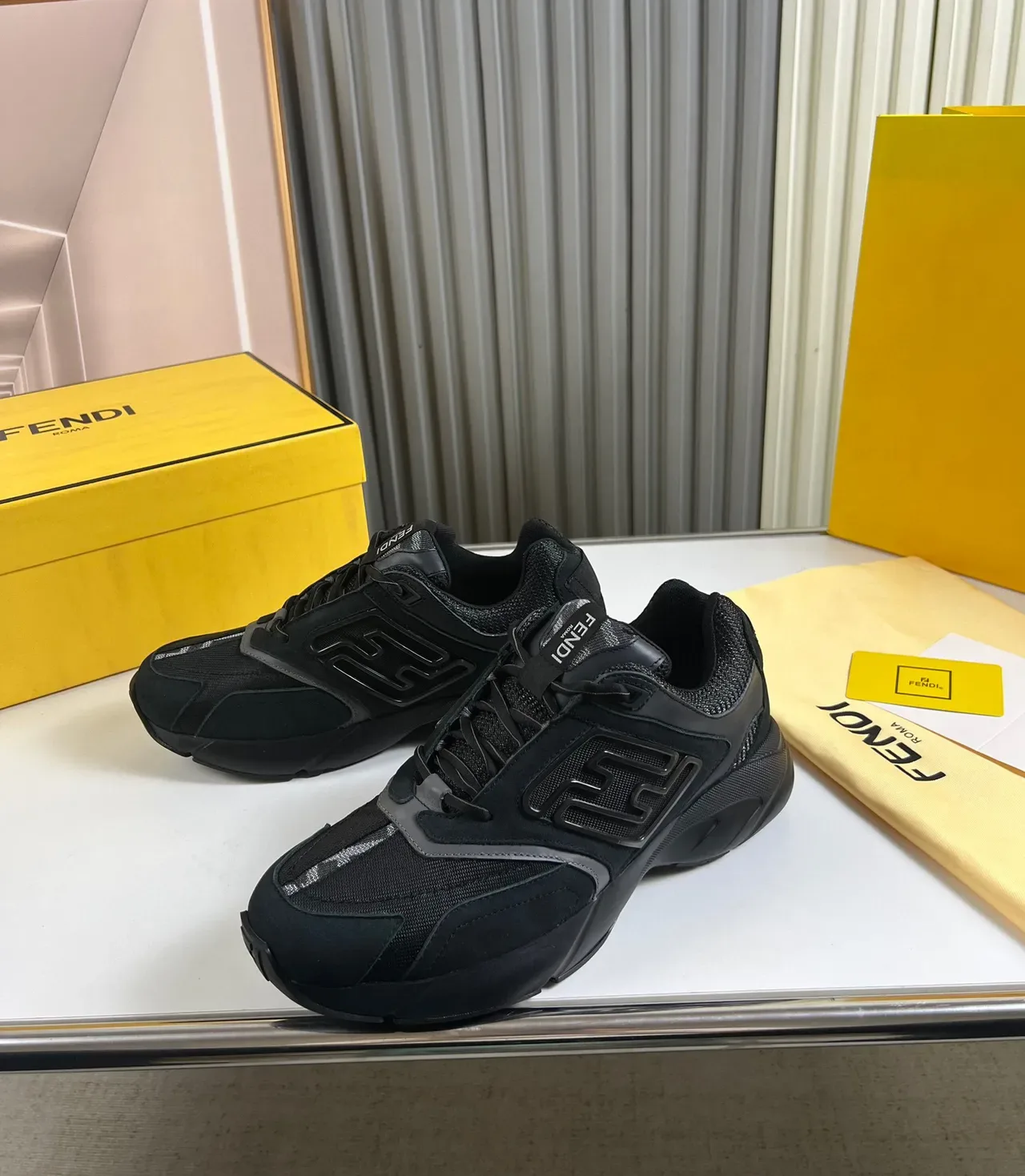Fendi Runner Black Chunky Sneakers 7
