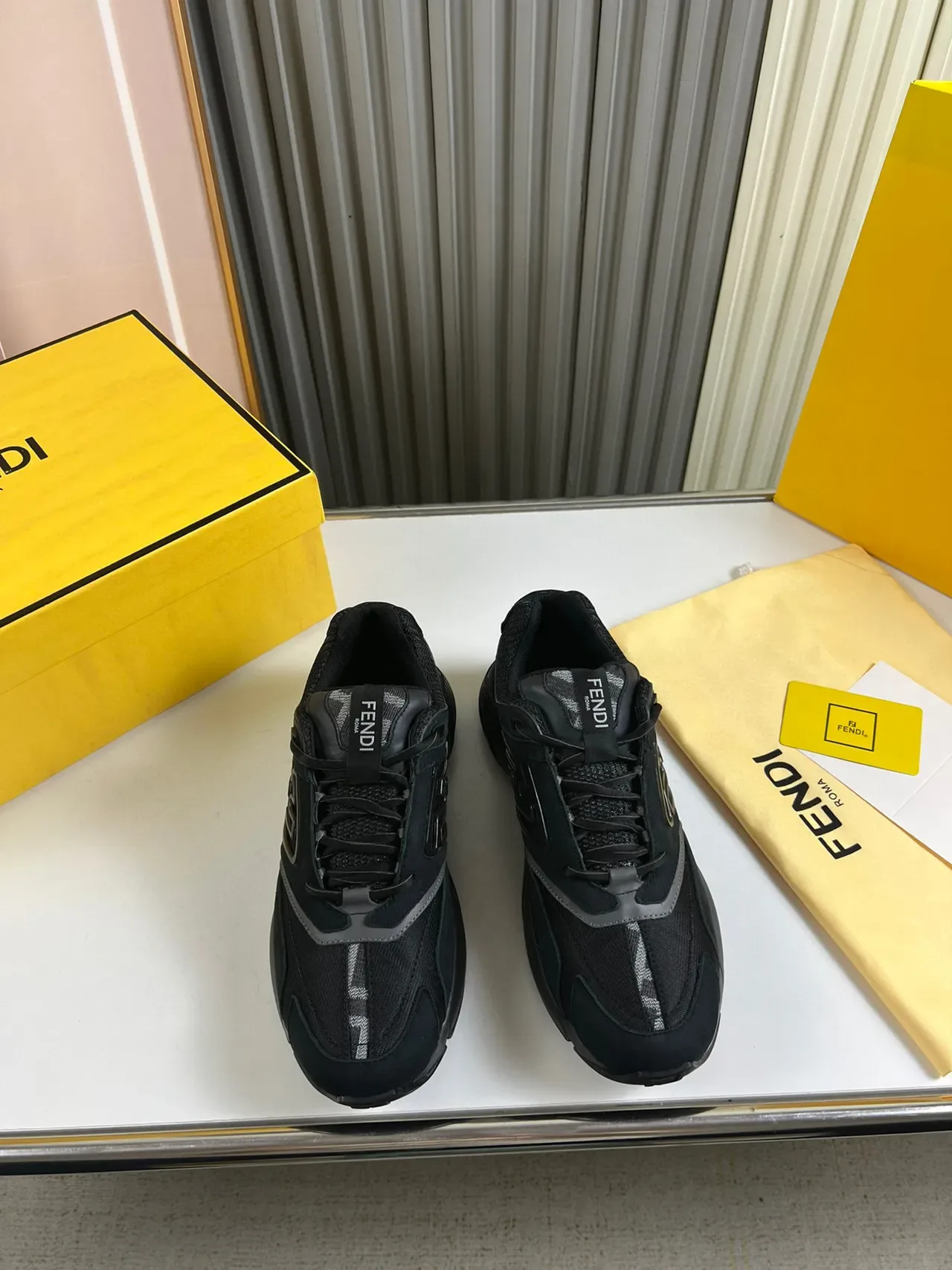 Fendi Runner Black Chunky Sneakers 8