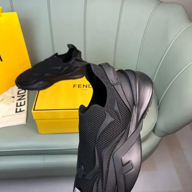 Fendi Speed Trainer Noir Slip-On Lifestyle Sneakers 3