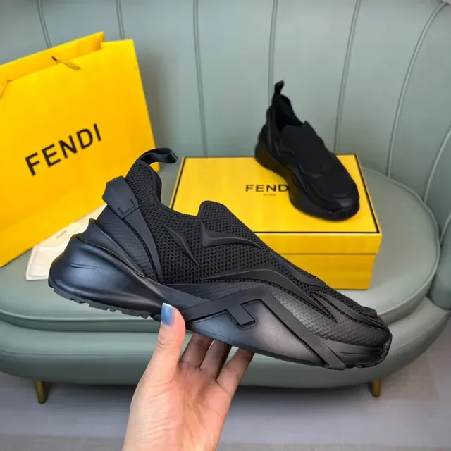 Fendi Speed Trainer Noir Slip-On Lifestyle Sneakers 5