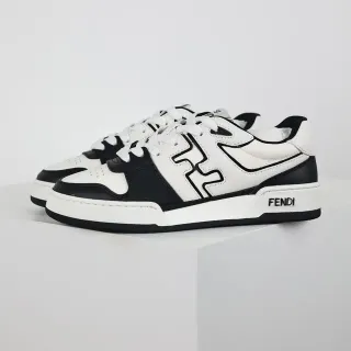 Fendi 白色黑色低帮皮革生活方式运动鞋