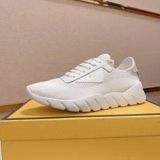 All-White Mesh and Synthetic Low-Top Lace-Up Sneakers