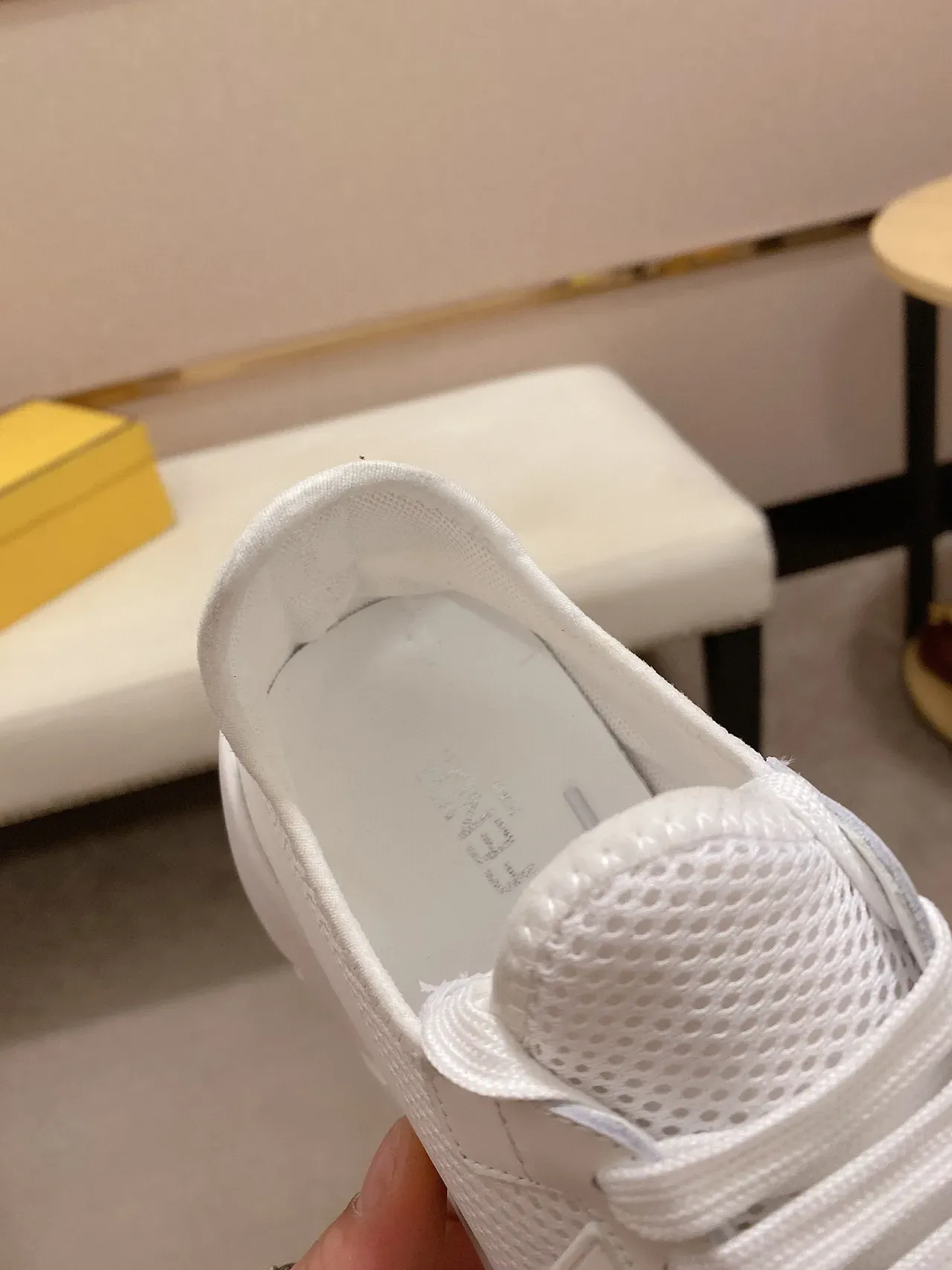 All-White Mesh and Synthetic Low-Top Lace-Up Sneakers 4