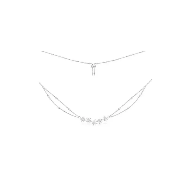 APM Monaco Collier Argent Marine Starburst Pendentif Cluster Pavé-Set Pierres Transparentes 9