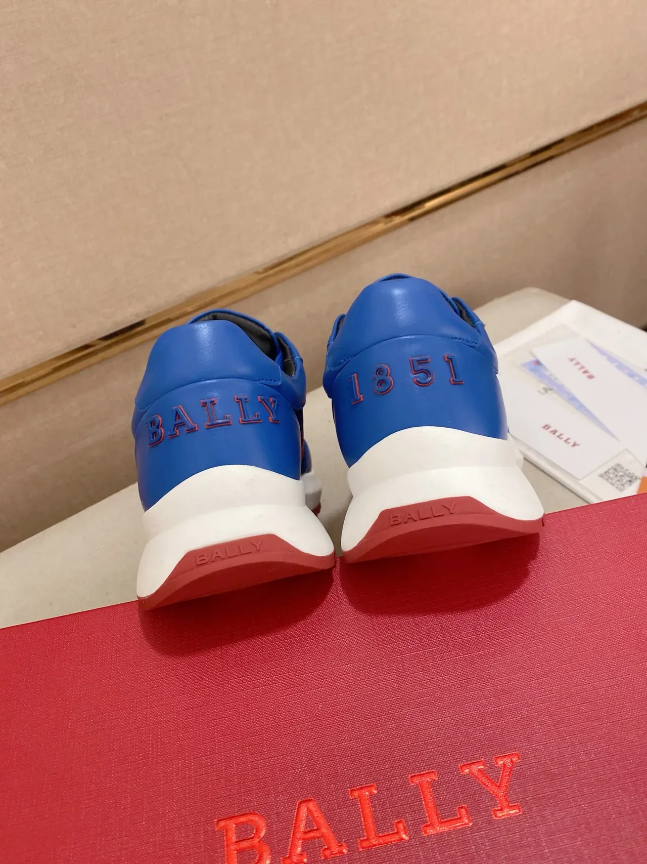 Bally Blue Red Mesh And Synthetic Upper Striped Side Stripe Lifestyle Sneakers 3