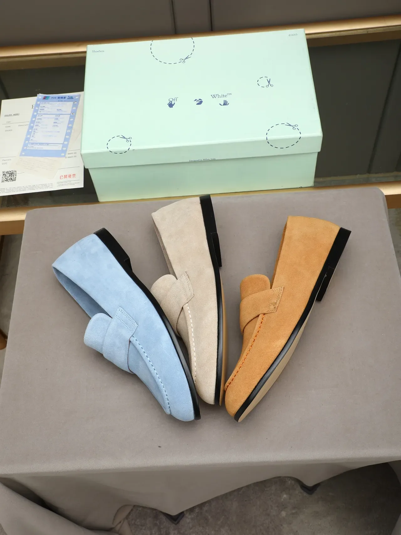 Beige Black Suede Penny Loafer 2