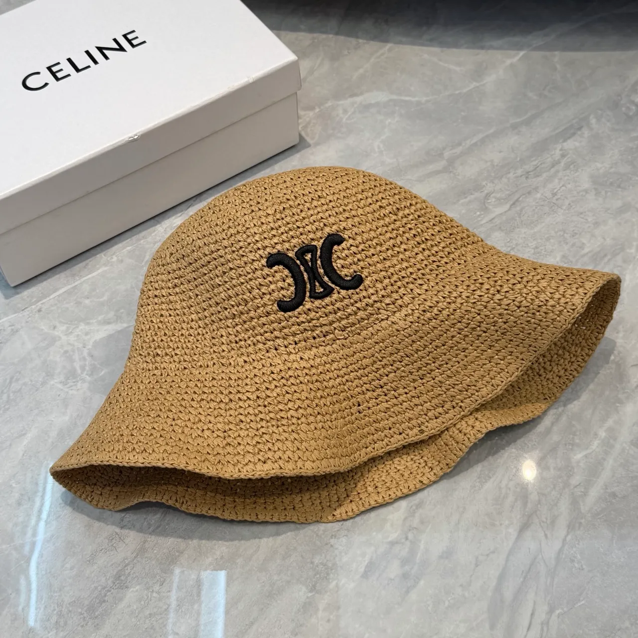 Bege Preto Palha Trançada Chapéu de Balde com Abas Largas 4