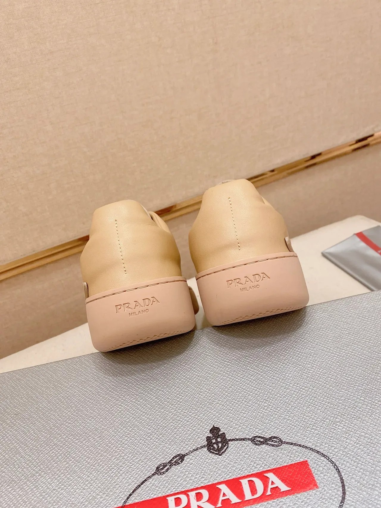 Beige Leather Low-Top Minimalist Sneaker 3