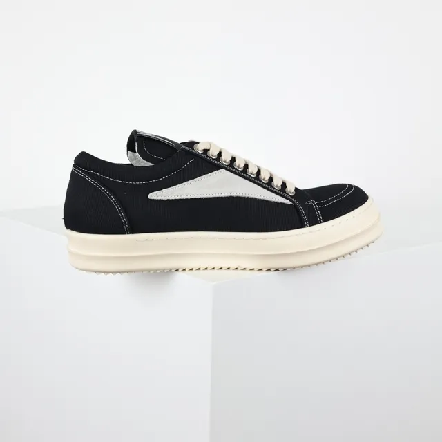 Black and Beige Canvas Low-Top Sneakers 7