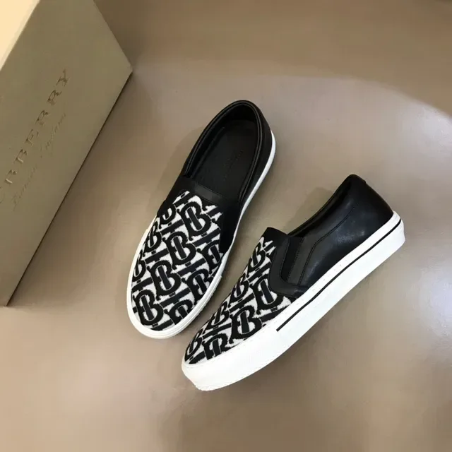 Black and White Monogram Slip-On Lifestyle Sneakers 8