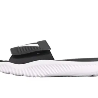 Zapatilla negra y blanca con correa superior