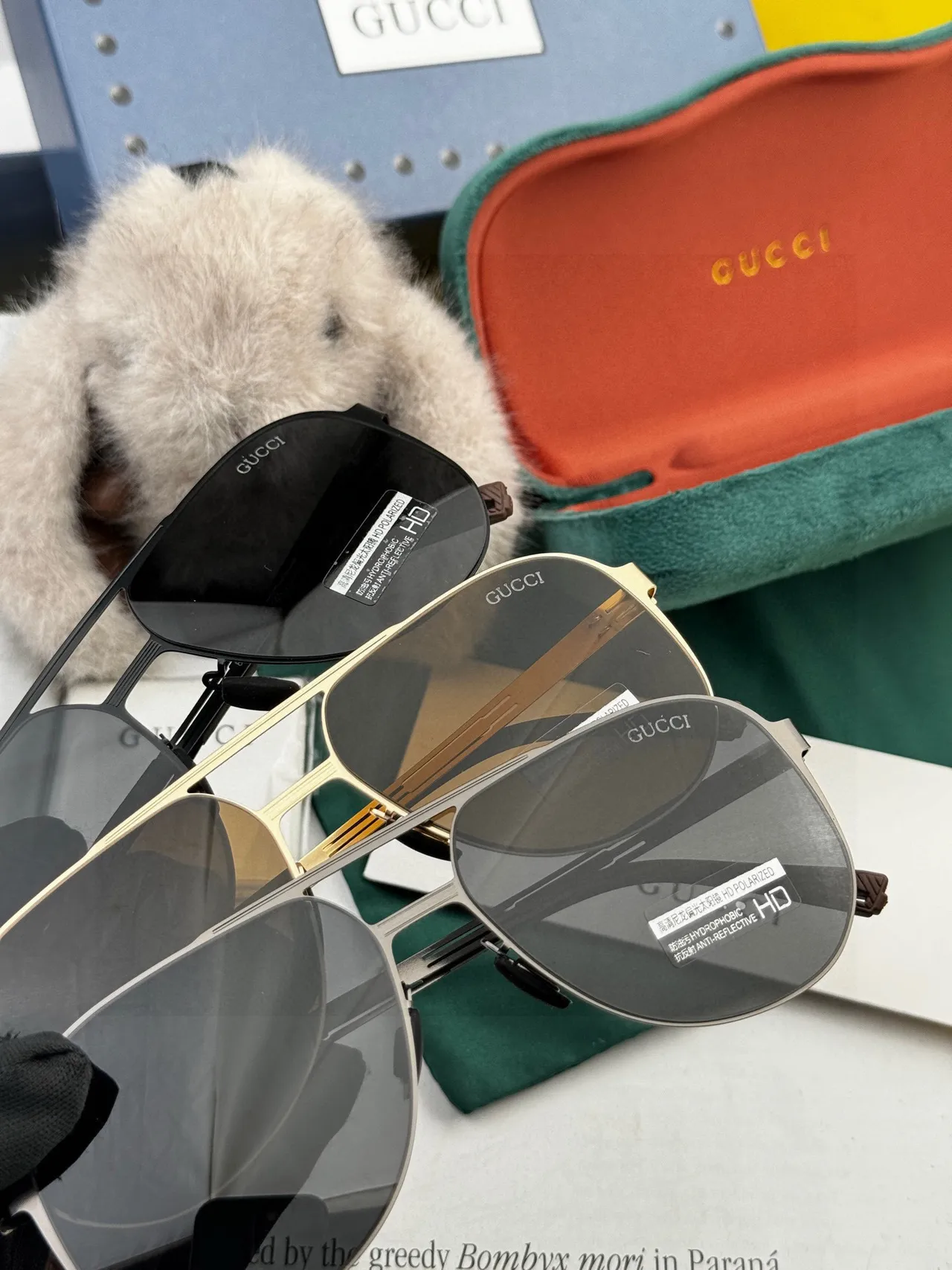 Black Aviator-Style Gradient Lens Sunglasses 2