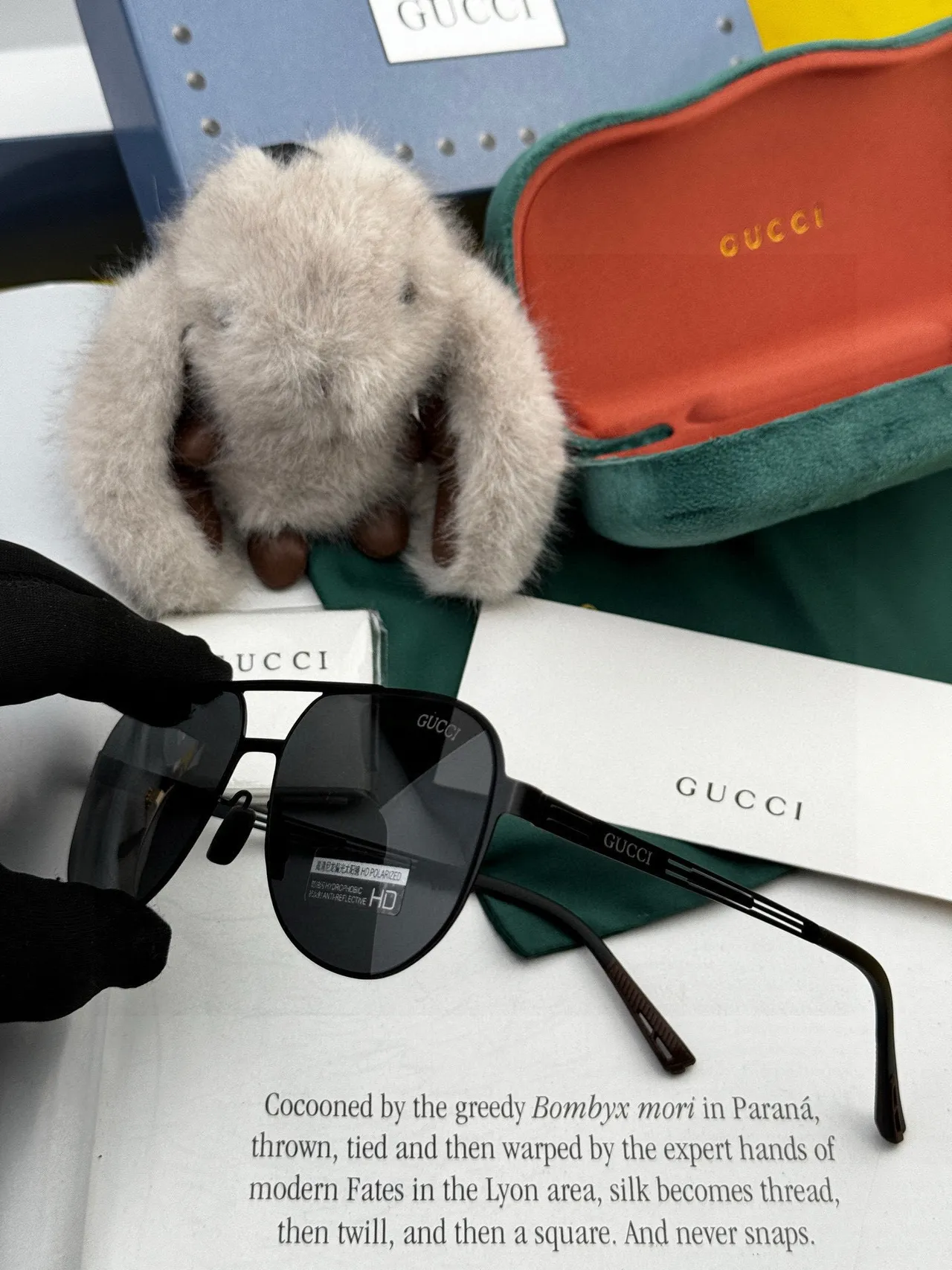 Black Aviator-Style Gradient Lens Sunglasses 3