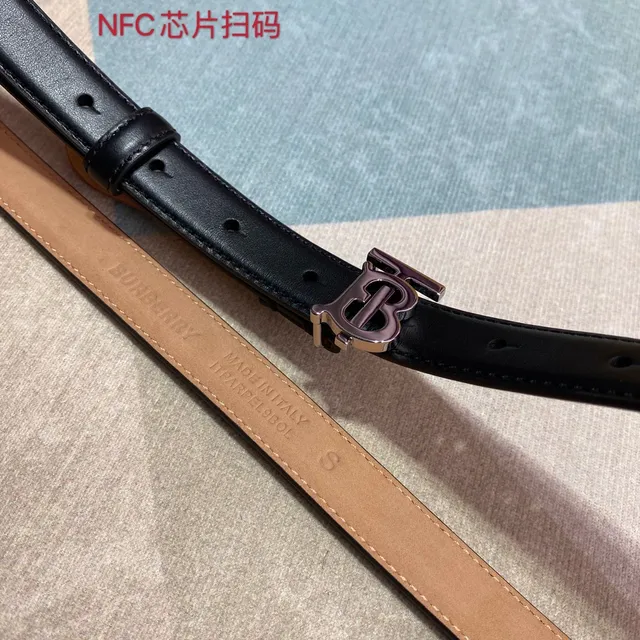 Black Beige Narrow Polished Metal Buckle Leather Belt 2