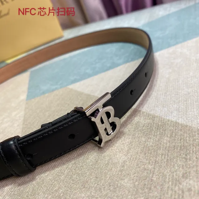 Black Beige Narrow Polished Metal Buckle Leather Belt 5