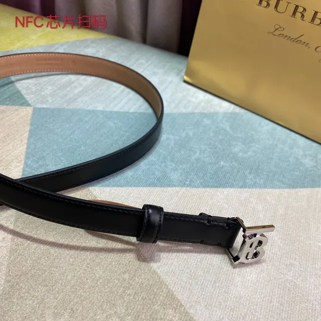 Black Beige Narrow Polished Metal Buckle Leather Belt 7