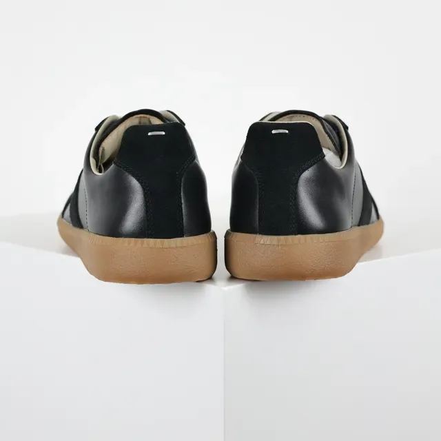 Black Beige Suede And Leather Panel Construction Flat Laces Lifestyle Sneakers 8