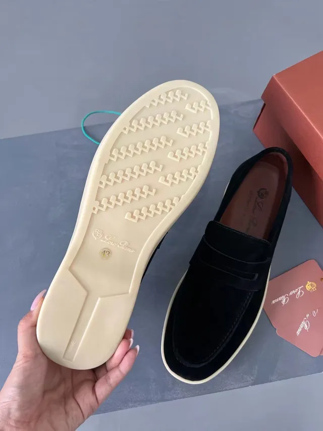 Black Beige Suede Penny Loafer 4