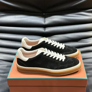 Black Beige Suede Upper Contrast Heel Tab Sneakers