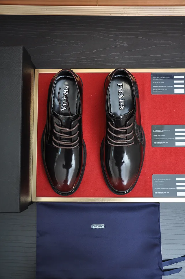 Black Brown Glossy Patent Leather Upper Cap Toe Construction Oxford Shoes 5