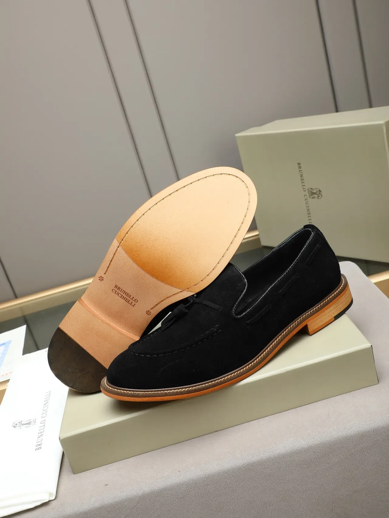 Black Brown Suede Tassel Loafer 4