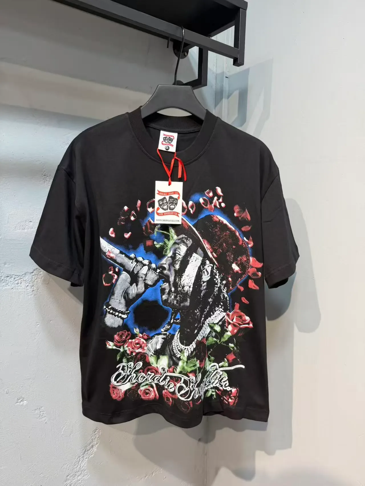 Black Graphic Print Oversized Crew Neck T-Shirt 2