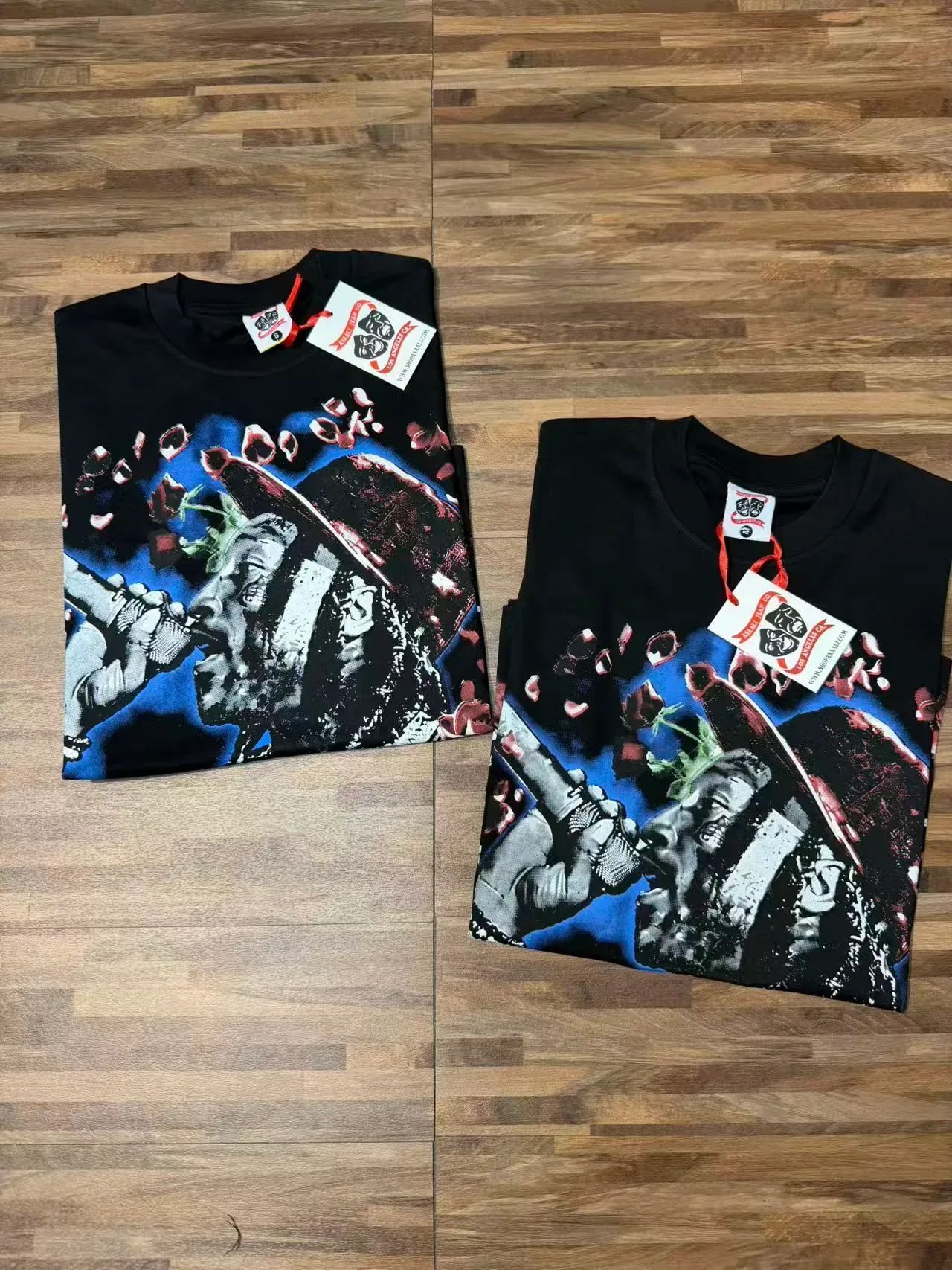 Black Graphic Print Oversized Crew Neck T-Shirt 4