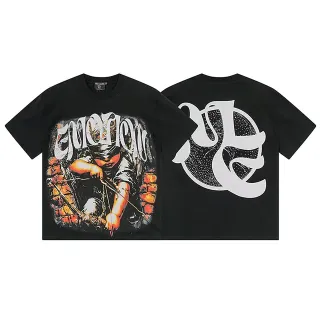 T-shirt oversize noir à imprimé graphique