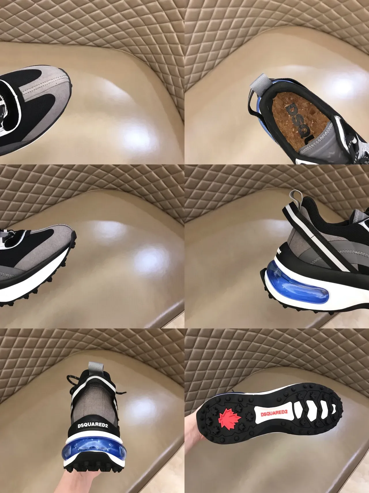 Sneaker Lifestyle Noir, Gris et Bleu à semelle chunky 2
