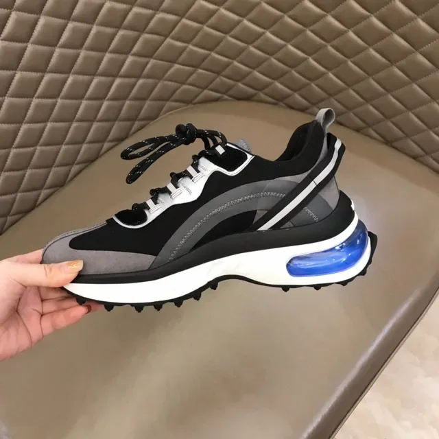 Sneaker Lifestyle Noir, Gris et Bleu à semelle chunky 3