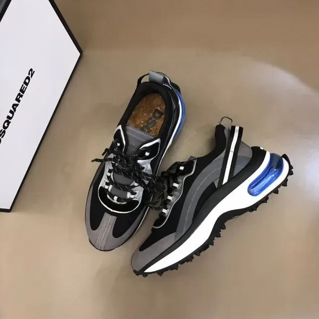 Sneaker Lifestyle Noir, Gris et Bleu à semelle chunky 8