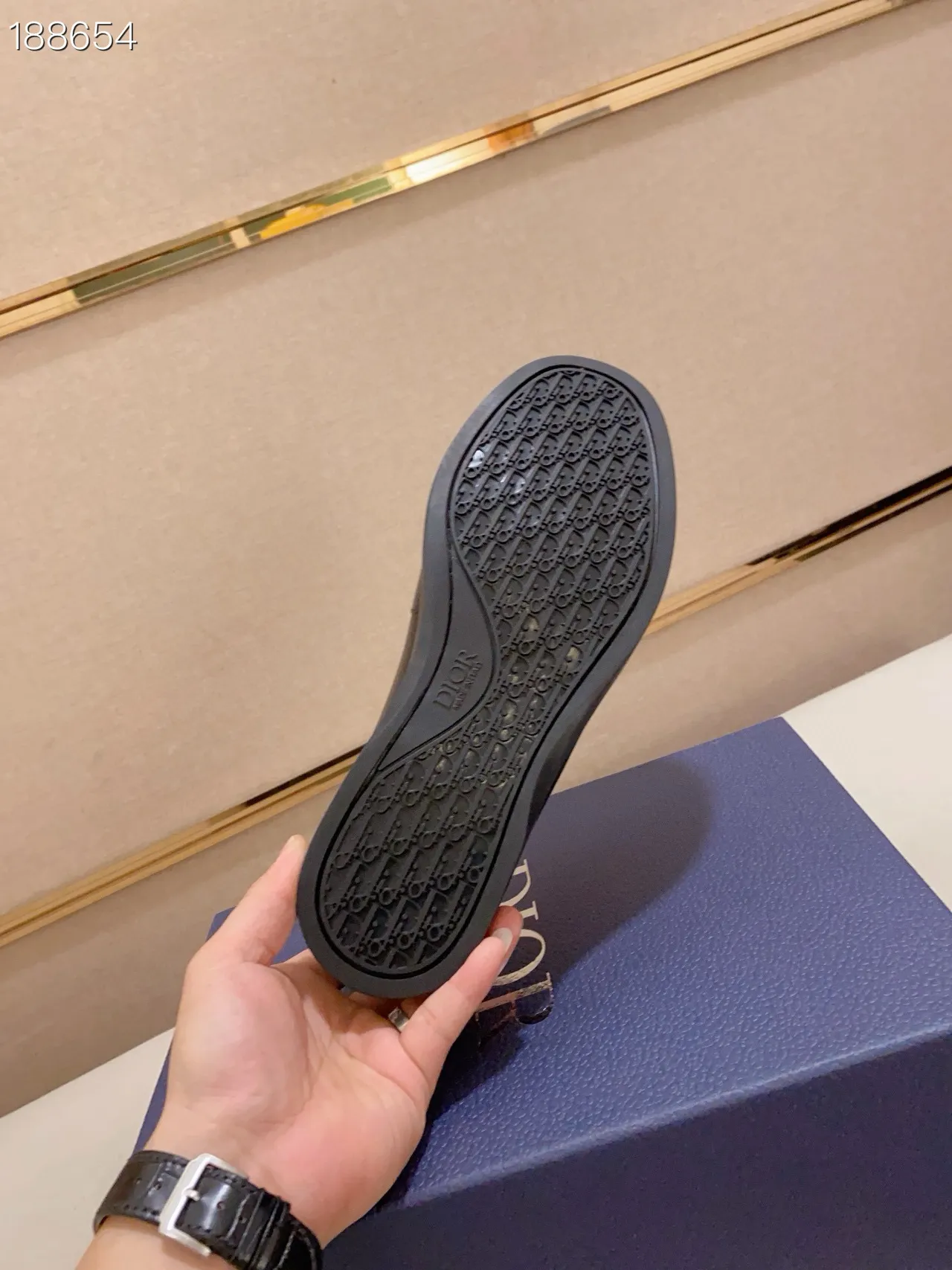 Black Gray Patent Leather Monogrammed Vamp Loafer 3