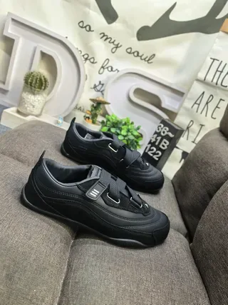 Black Laceless Dual-Strap Sneakers 9