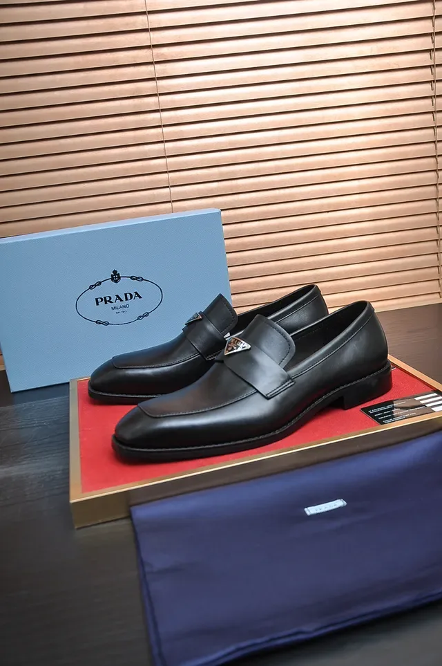 Black Leather Penny Style Loafer 2