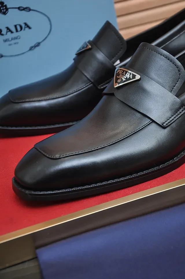 Black Leather Penny Style Loafer 3