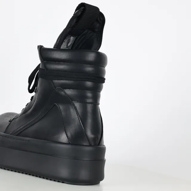 Bottines de cheville en cuir à plateforme noires 4