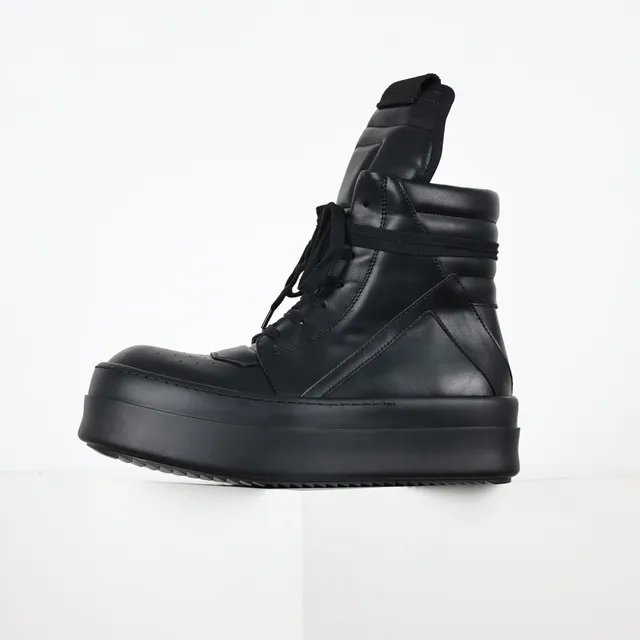 Bottines de cheville en cuir à plateforme noires 9
