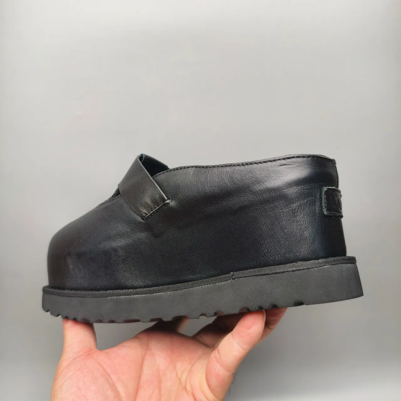 Black Leather T-Strap Buckle Platform Mary Jane Shoes 4