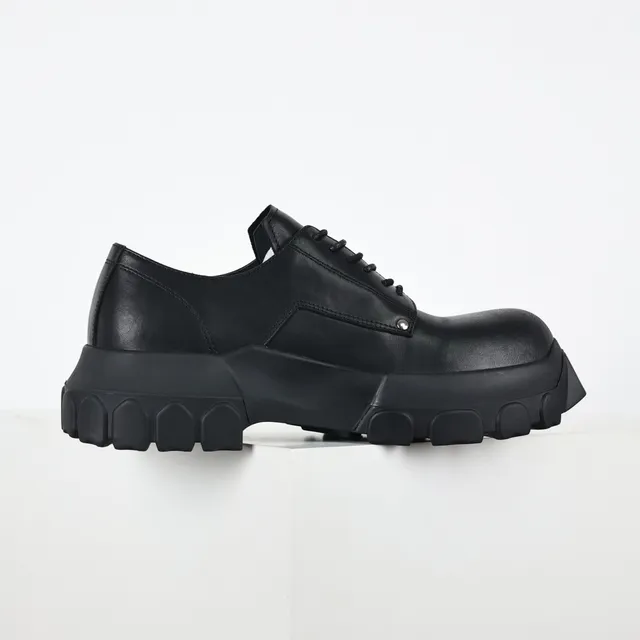 Black Oversized Platform Oxford Shoes 7