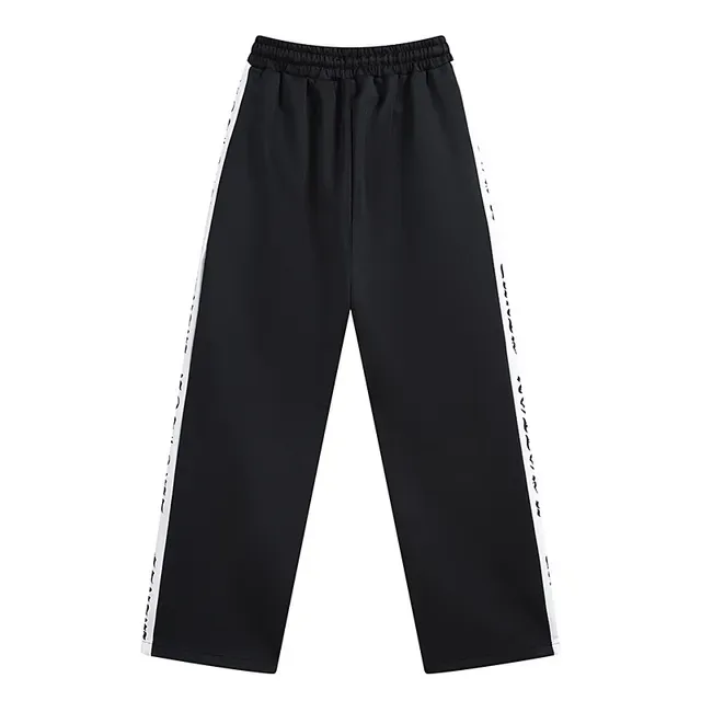Black Side-Stripe Embroidered Logo Sweatpants 3