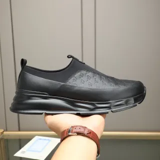 Black Slip-On Sculpted Sole Sneakers